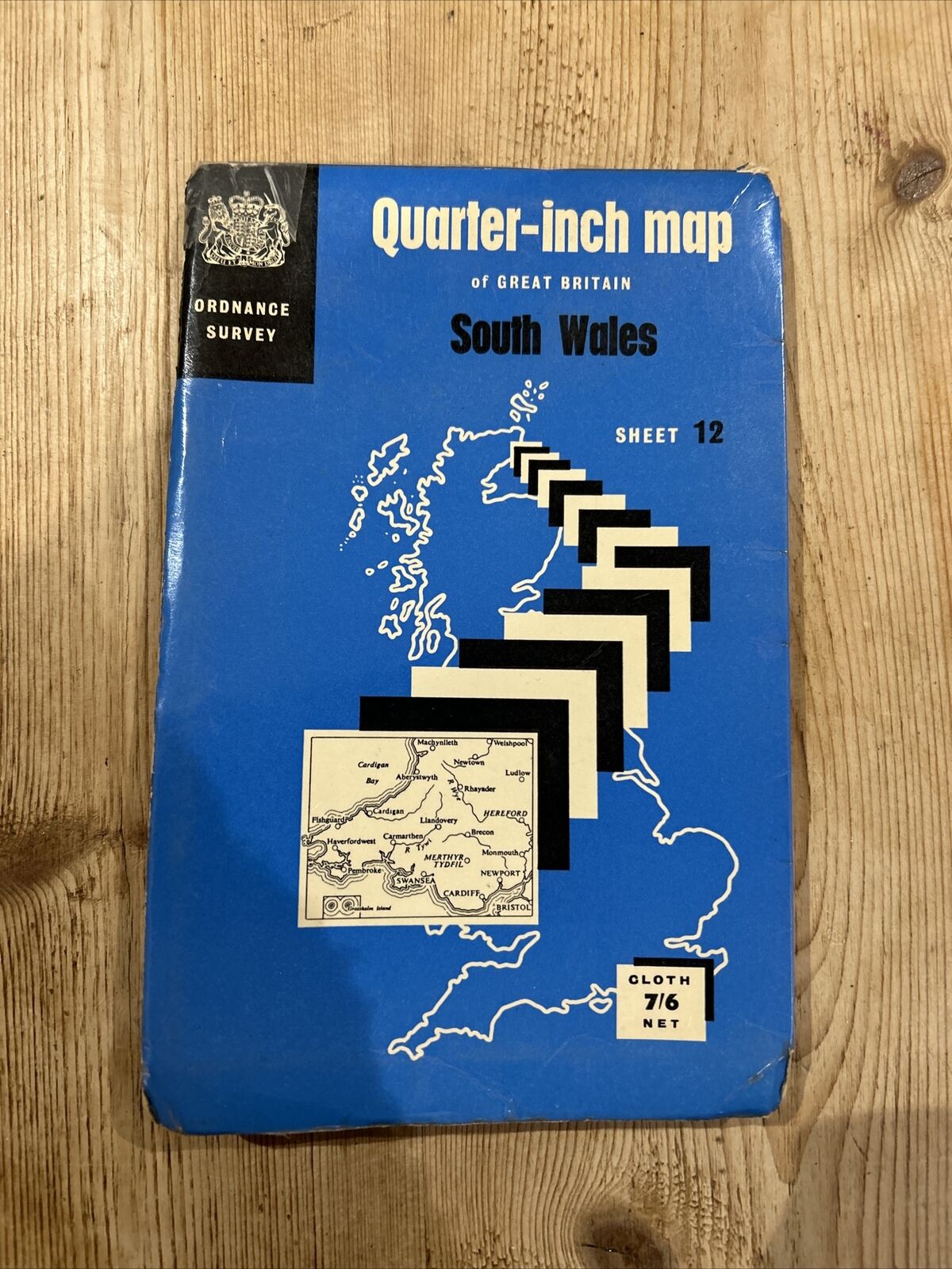 SOUTH WALES Cloth Ordnance Survey Quarter Inch Sheet 12 196£ Map St Brides