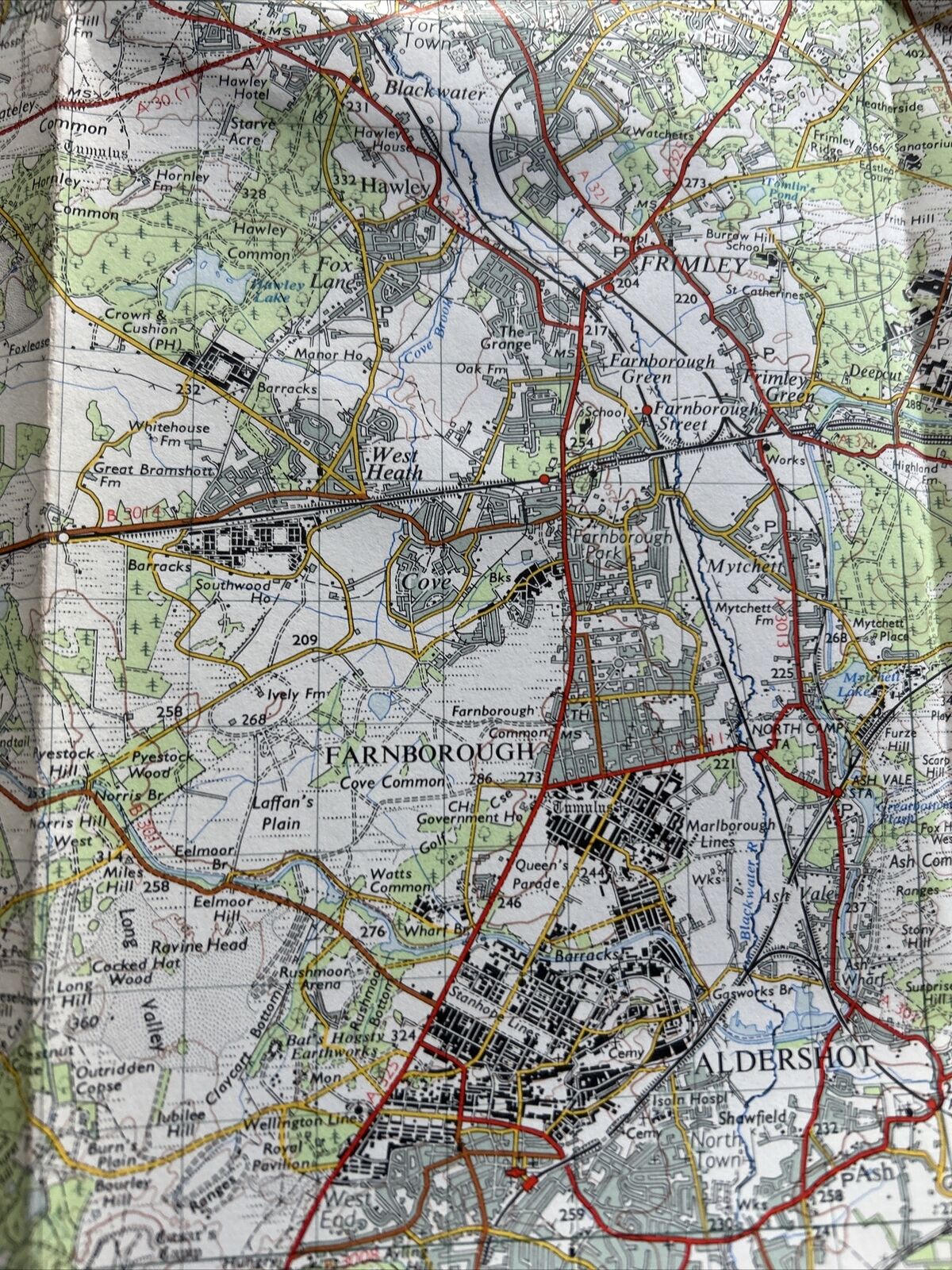 ALDERSHOT Ordnance Survey Seventh Series Paper One In Map Sheet 169 1959 Alton