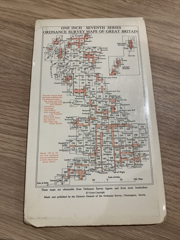 Fort Augustus Cloth Ordnance Survey 7th Series One Inch Map 1961 No 36