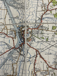 KINGS LYNN Ordnance Survey Cloth 1 Inch Map 1946 6th Edition Sheet 124 Dissected