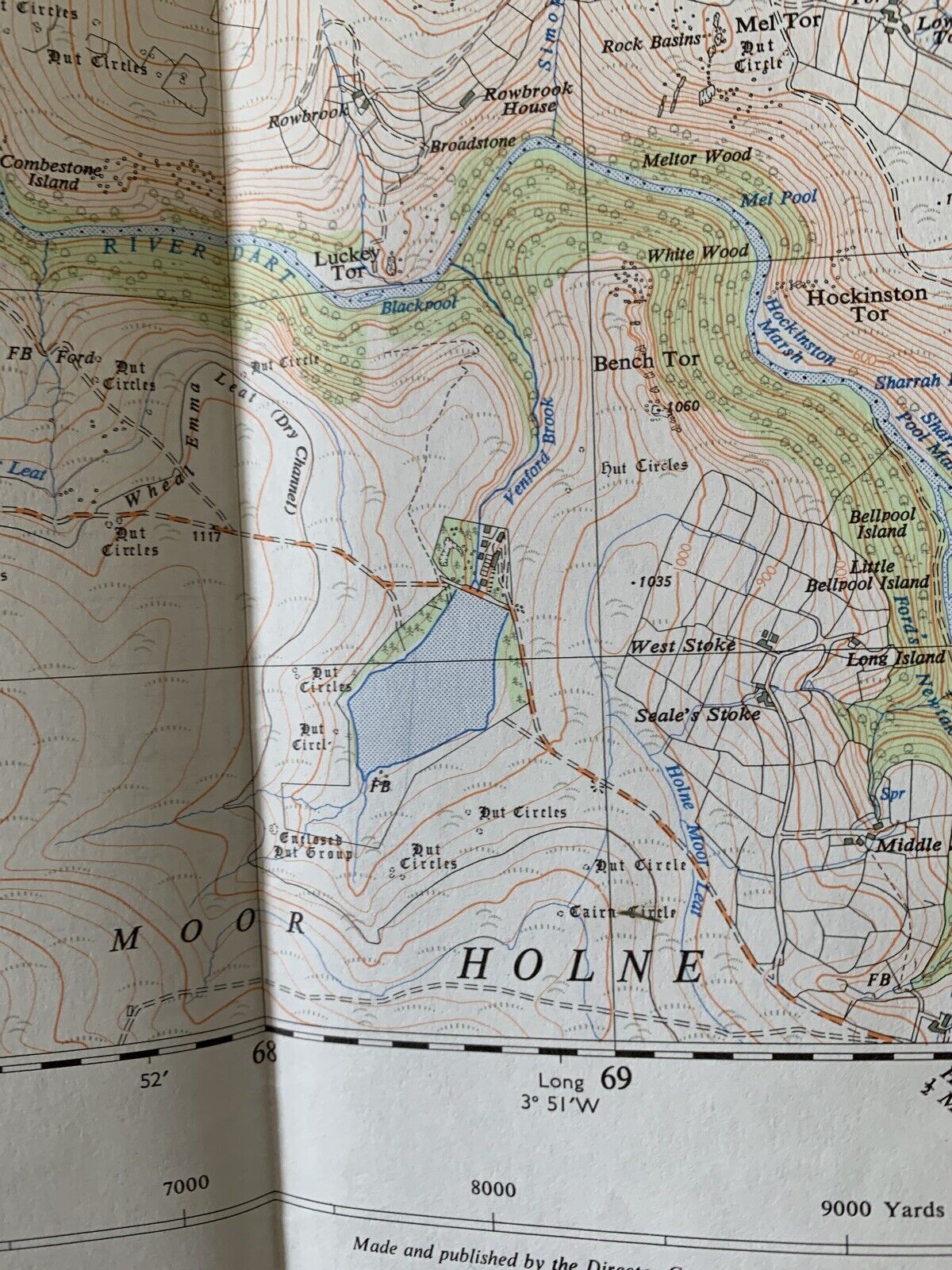 Two Bridges Devon Ordnance Survey 1:25000 First Series 1974 Sheet SX67 Dartmoor