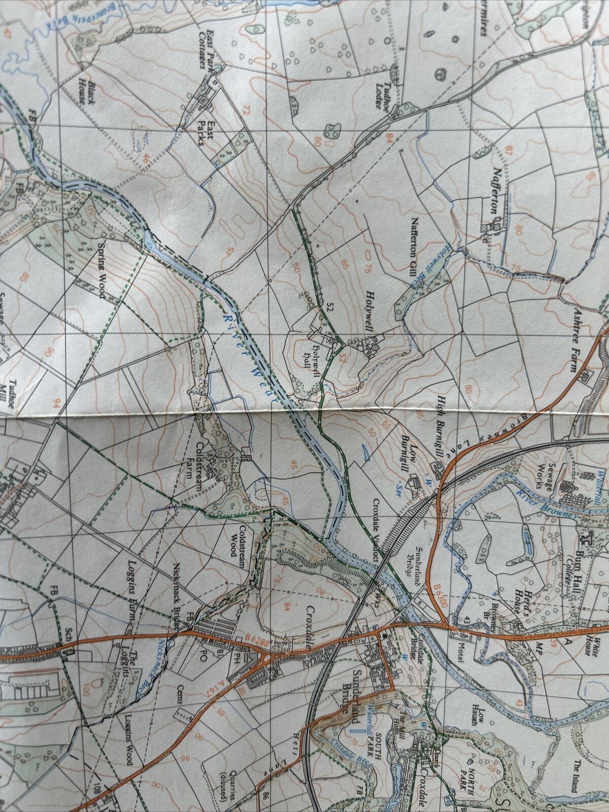 SPENNYMOOR & COXHOE Pathfinder Ordnance Survey NZ23/33 1:25,000 1984 Trimdon