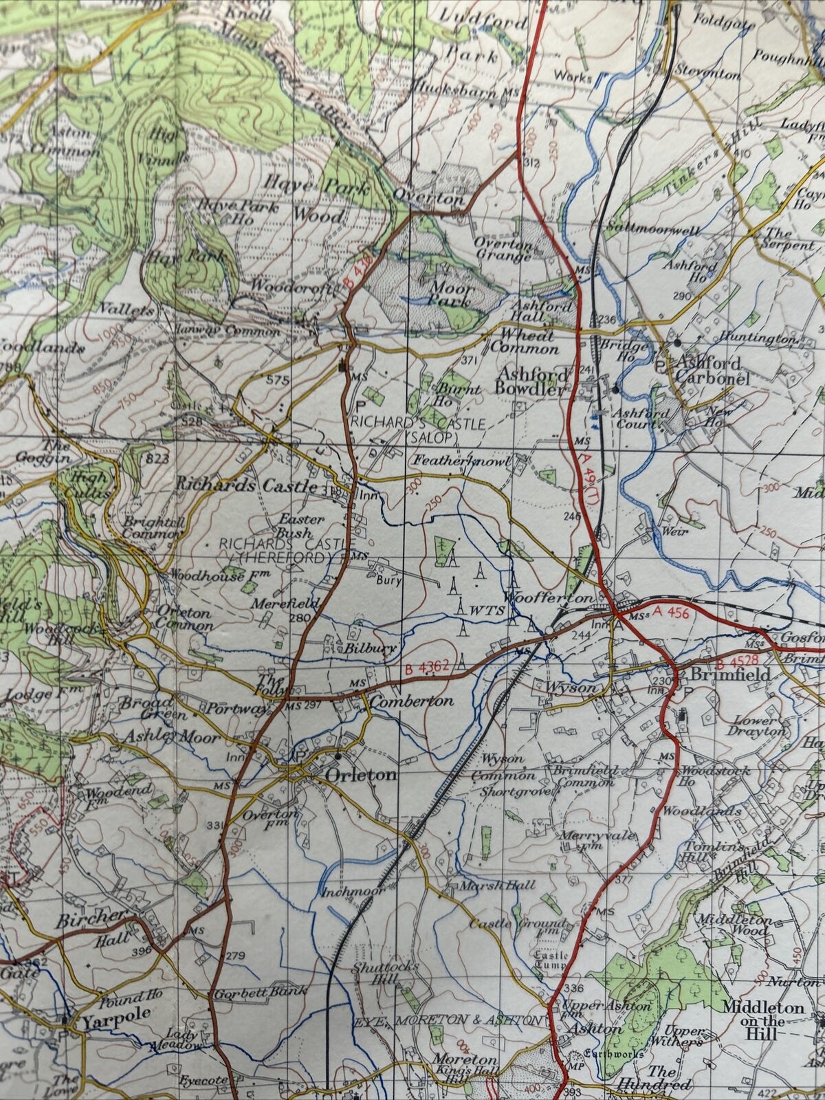 LUDLOW Ordnance Survey Seventh Series Paper 1 inch 1952 Sheet 129 Shropshire